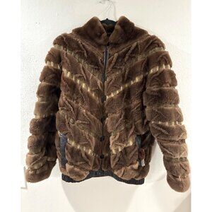vintage Turkis Tukku fur jacket 70s or 80s made in Finland brown reversible